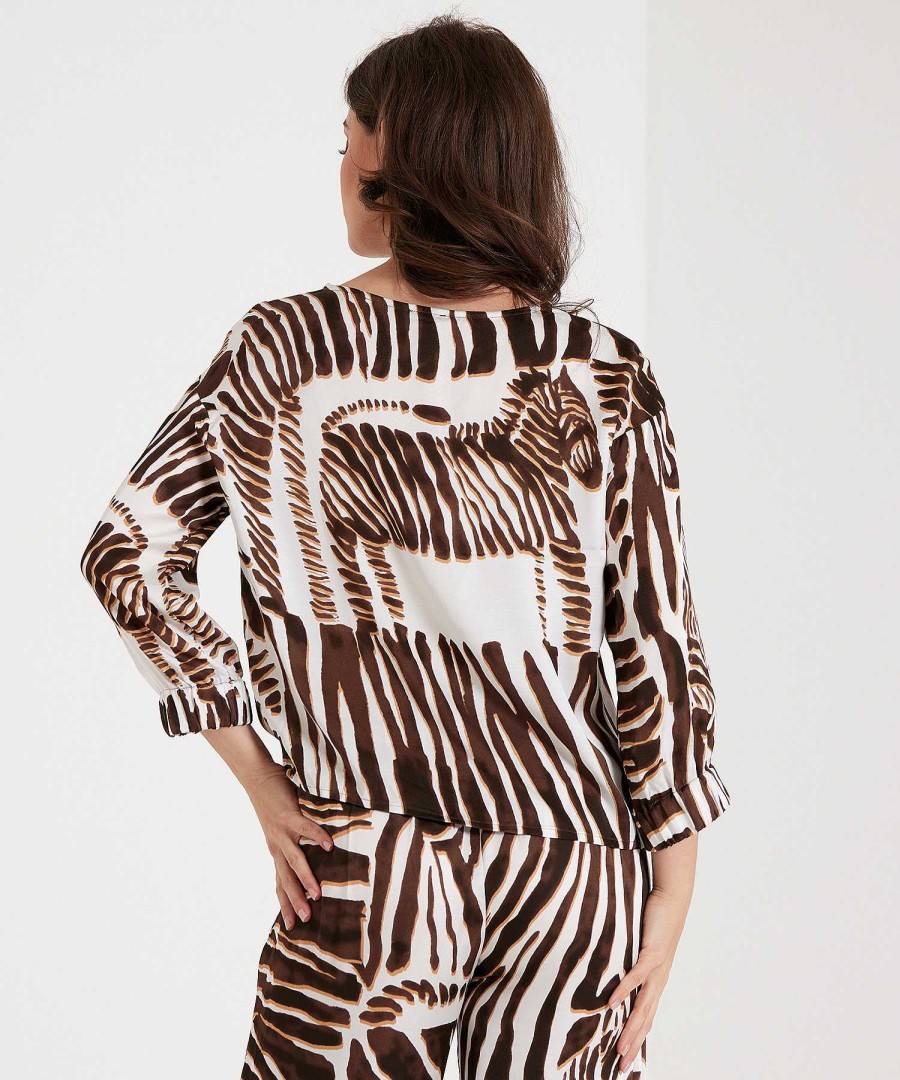 Caroline Biss Caroline Biss Blouse Zebra Print Hot