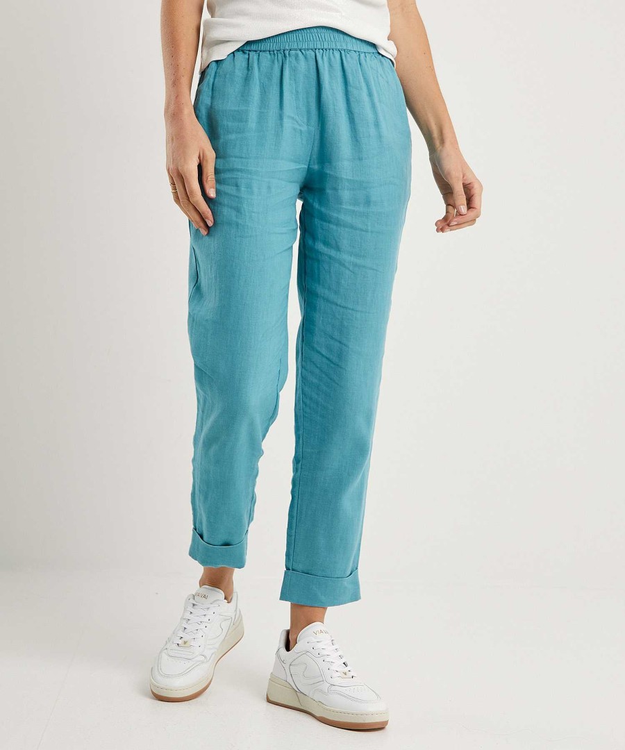 Emotions Emotions Linen Trousers With Turn-Up New