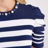 LIU JO Liu Jo Striped Sweater With Pearls Hot