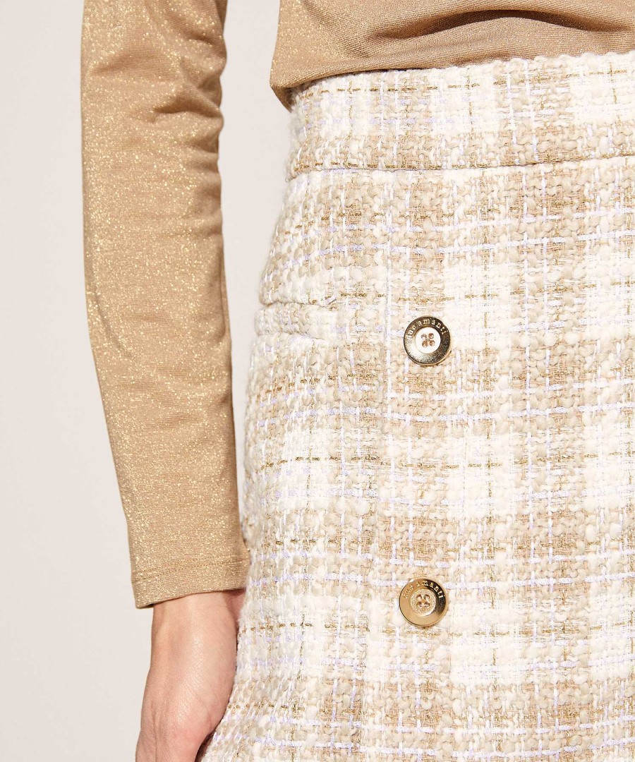 Due Amanti Due Amanti Boucle Skirt Decorative Buttons Reece Online