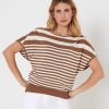 BEONE Beone Stripe Sweater With 2 Necklines Hot