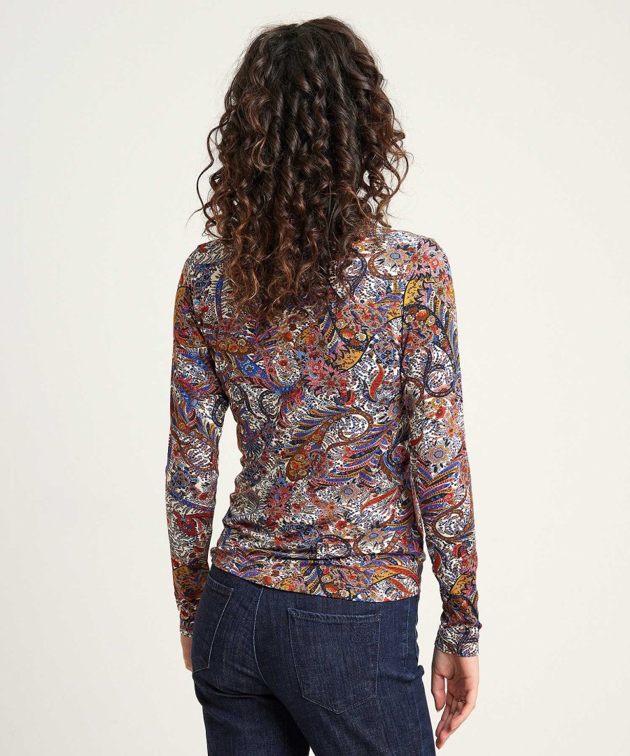 BEONE (FSA) Beone Tricot Blouse Paisley Print Wholesale