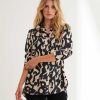 LaSalle Lasalle Blouse Two-Tone Print Silk Cairo Best