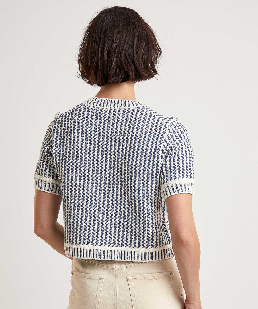 OUI Oui Short Cardigan Two-Tone Hot