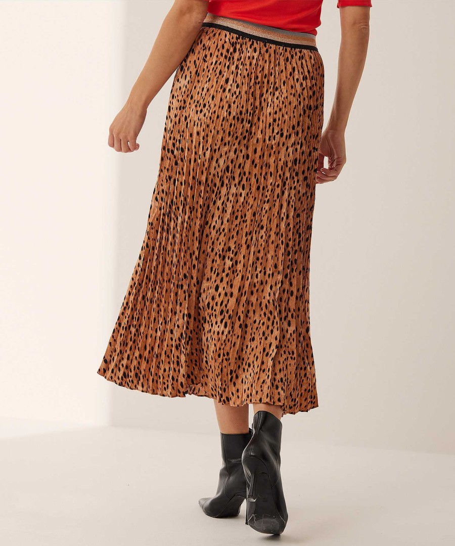 Summum Summum Pleated Skirt Cheetah Clearance