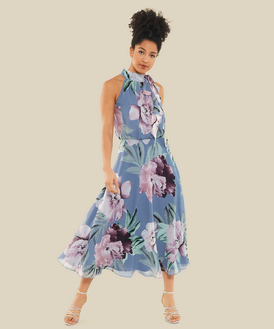 Swing Swing Halter Dress Floral Print New