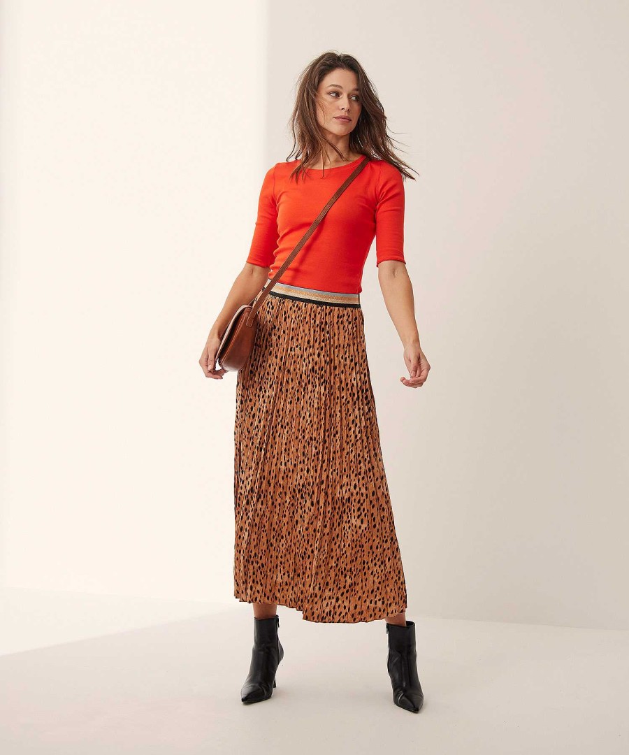 Summum Summum Pleated Skirt Cheetah Clearance