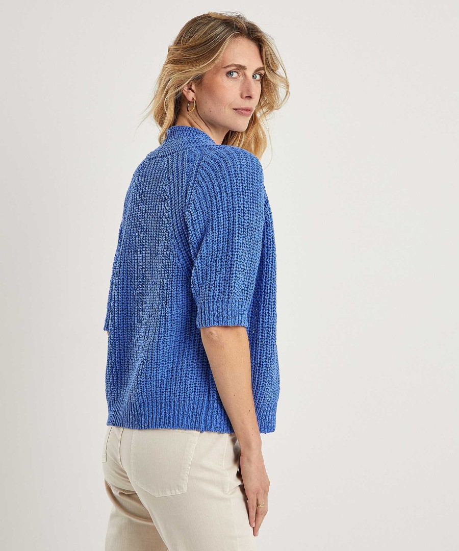 GIULIA E TU Giulia E Tu Ribbon Yarn Cardigan Short Sleeve Clearance