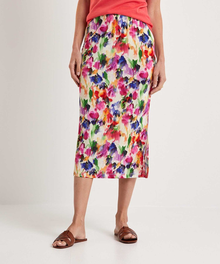 GIULIA E TU Giulia E Tu Slinky Skirt Faded Flower Clearance