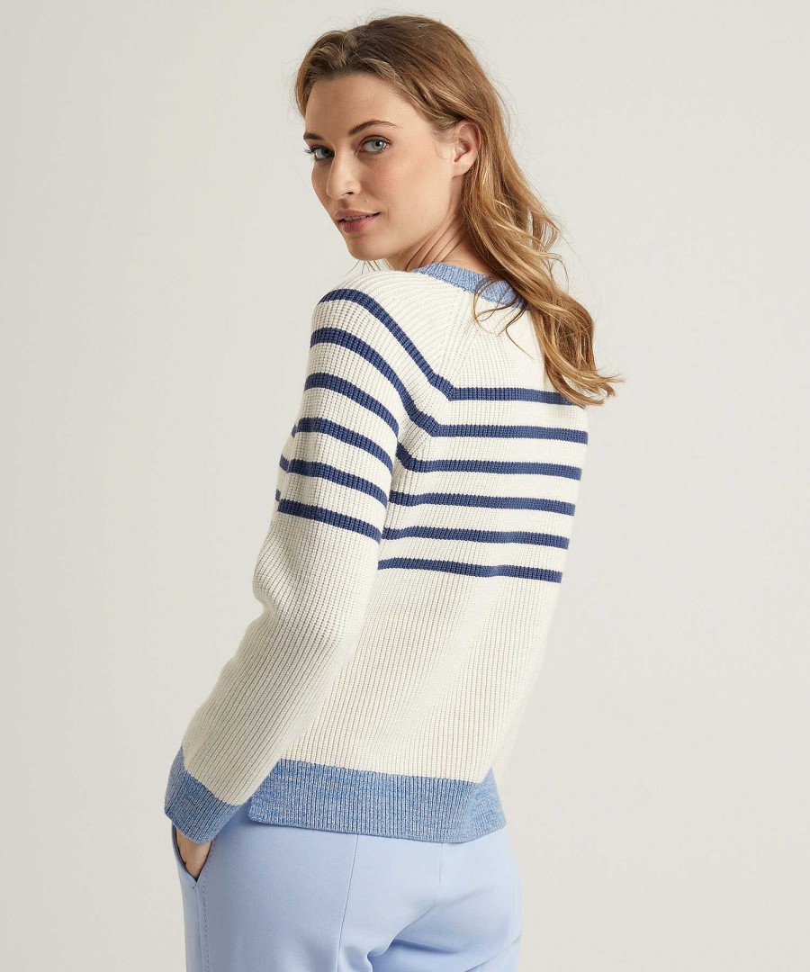 OUI Oui Sweater Stripe Buttons Best