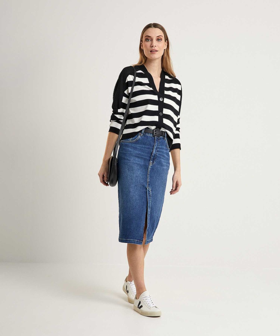 Marc Cain Sports Marc Cain Sports Oversized Cardigan Stripes Clearance