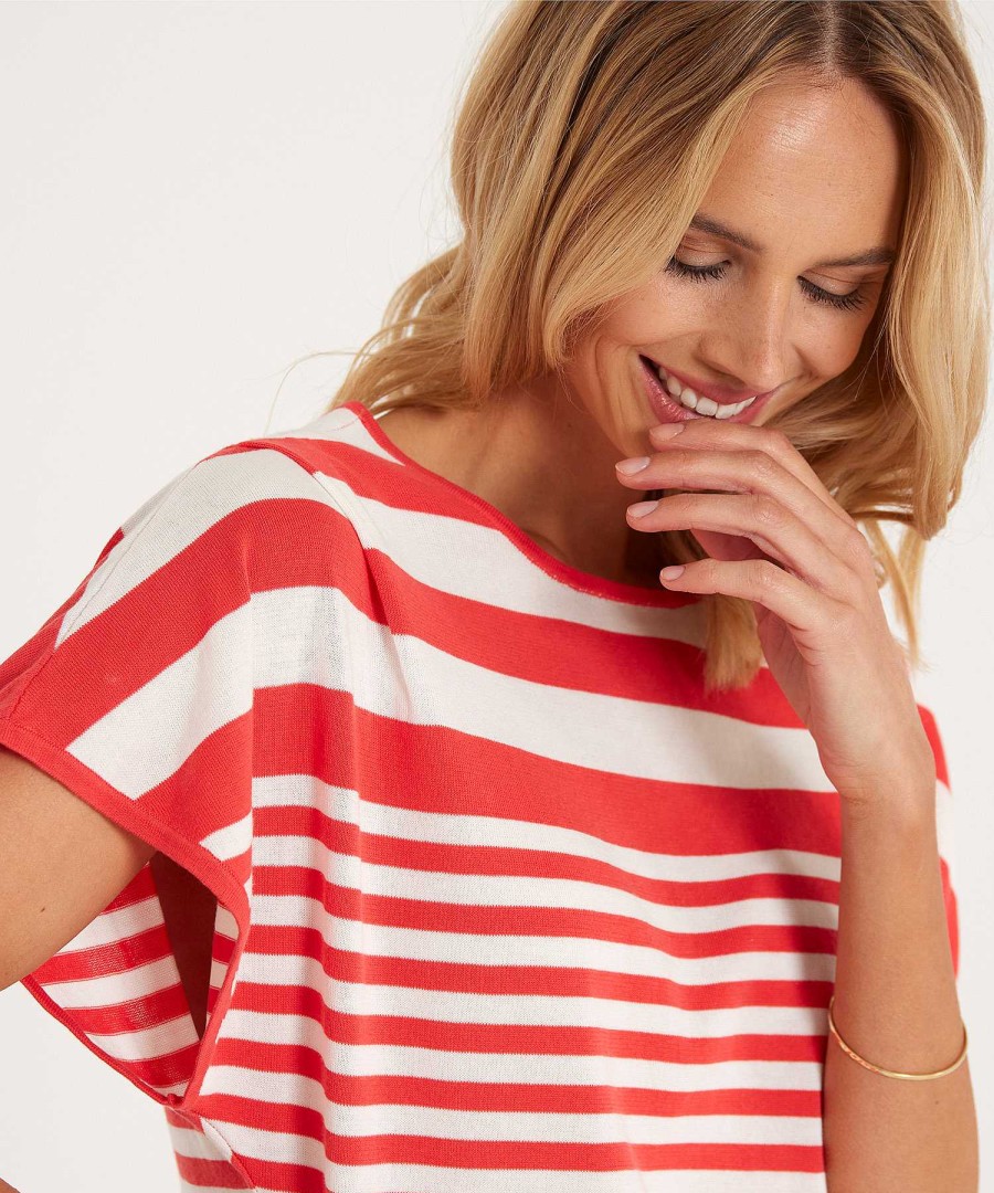 BEONE Beone Stripe Sweater With 2 Necklines Wholesale