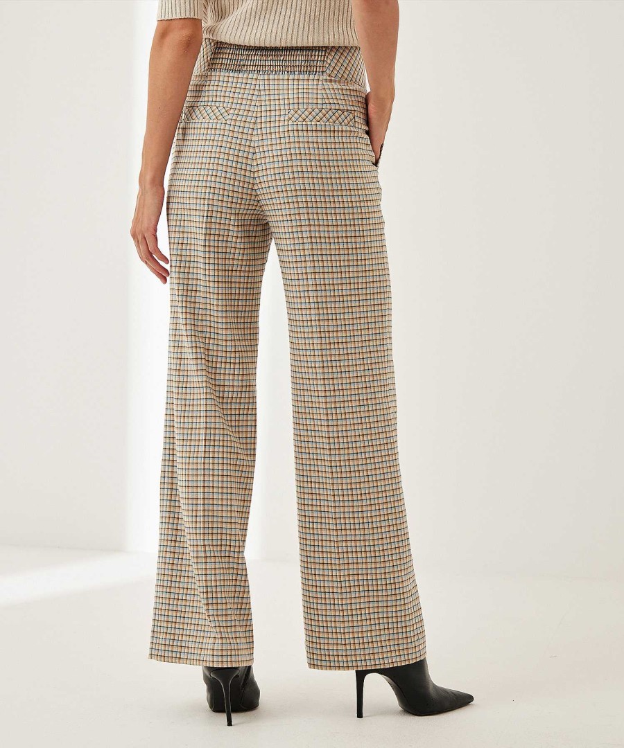 Marc Cain Collections Marc Cain Wide Leg Trousers Check Pattern Waxhaw New