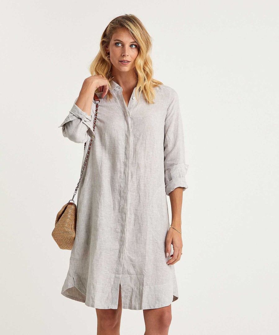 0039 ITALY 0039 Italy Linen Shirt Dress Gracia Wholesale