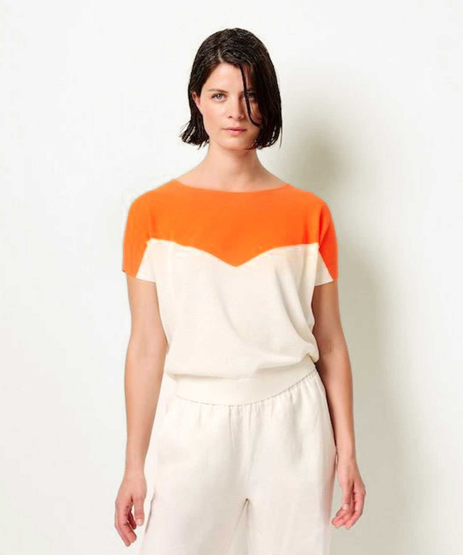 KYRA Kyra Sweater V-Shape Colorblock Alika Clearance