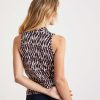 No Man's Land No Man'S Land Slinky Wrap Top Blurry Print Clearance