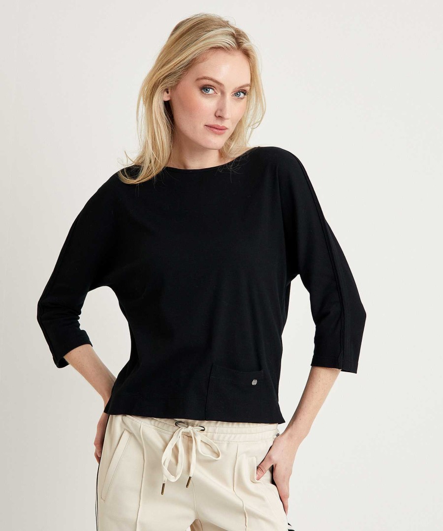 Marc Cain Essentials Marc Cain Shirt Rib Jersey Pocket Clearance