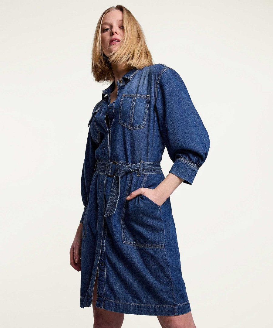 Summum Summum Denim Dress With Belt Hot