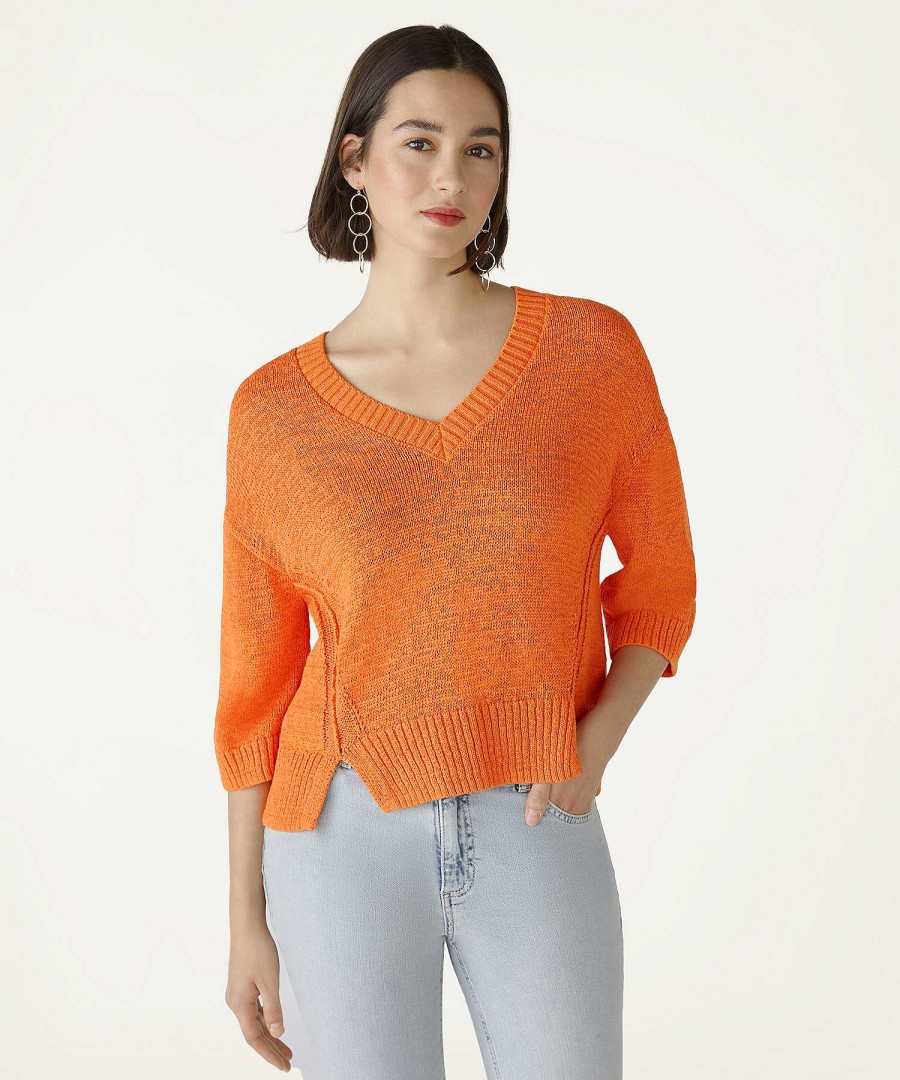 OUI Oui Short Ribbon Yarn Sweater Best