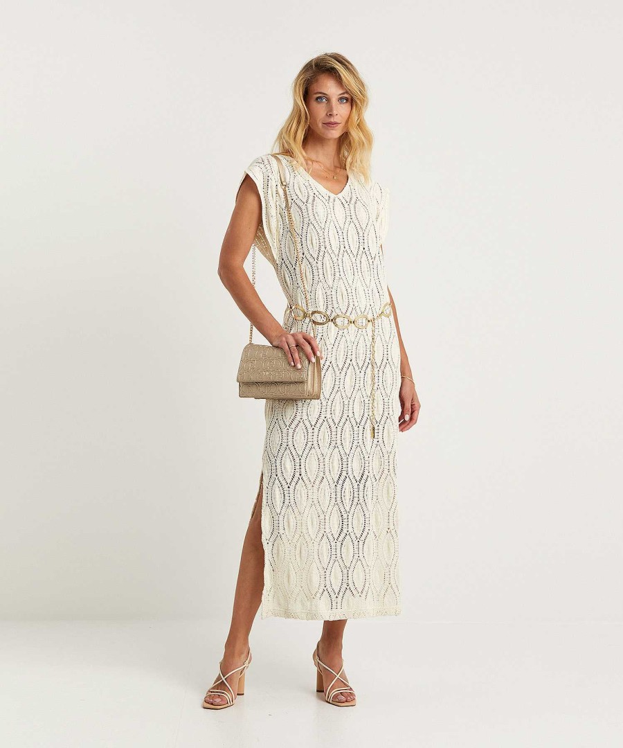 Caroline Biss Caroline Biss Crochet Dress With Belt Wholesale