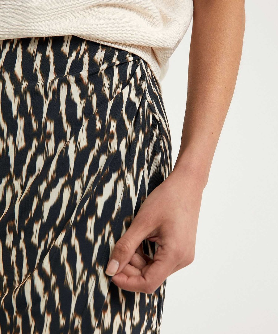 No Man's Land No Man'S Land Slinky Wrap Skirt Blurry Print Online