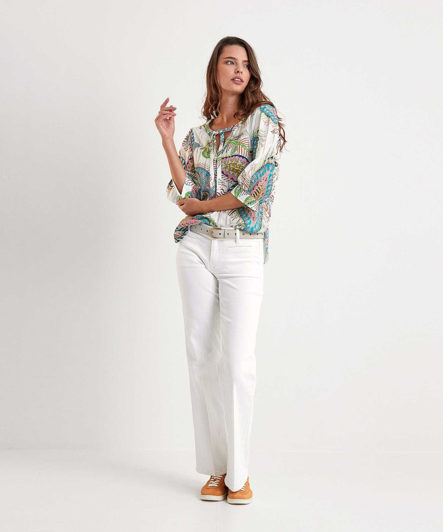 Marc Cain Collections Marc Cain Blouse Multicolor Leaf Print Wholesale