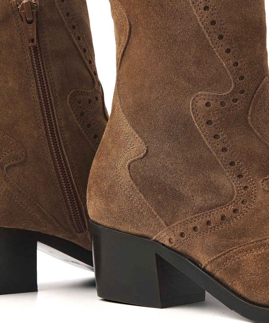 VIA VAI Via Vai Suede Ankle Boot Cowboy Shelly Coop Clearance