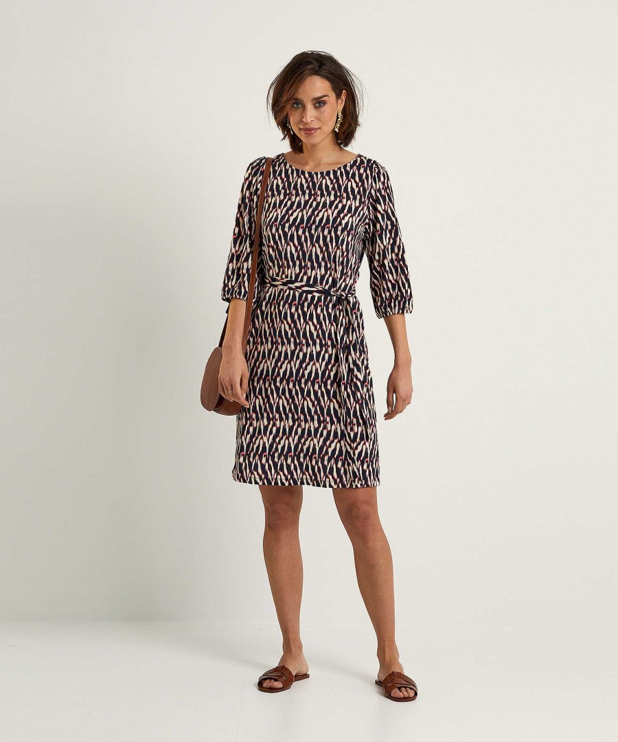 No Man's Land No Man'S Land Slinky Dress Blurry Print Clearance