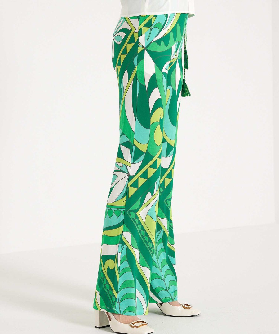 Ana Alcazar Ana Alcazar Slinky Pants Retro Leaf Print New