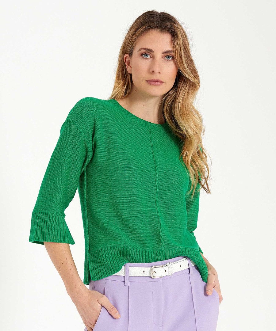 BEONE Beone Sweater Three-Quarter Sleeve New