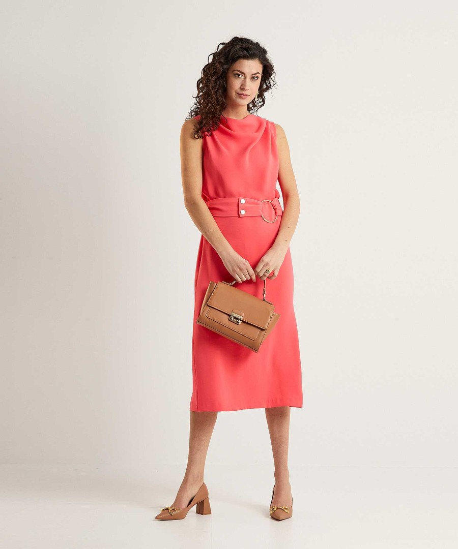 Caroline Biss Caroline Biss Sleeveless Dress Waterfall Neck Best