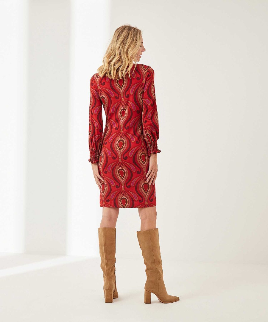 Ana Alcazar Ana Alcazar Dress V-Neck Slinky Paisley Wholesale