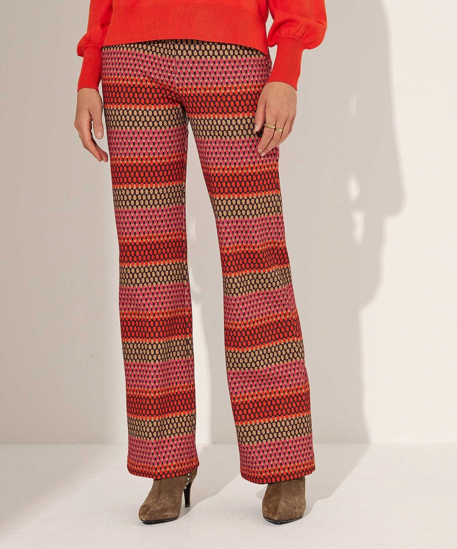 KYRA Kyra Multicolor Structure Wide Leg Pants Ferris Online