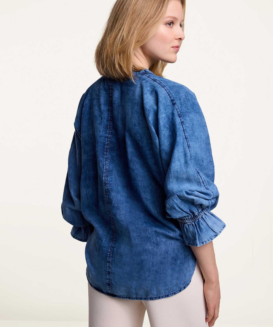 Summum Summum Denim Blouse Broderie Anglaise Wholesale