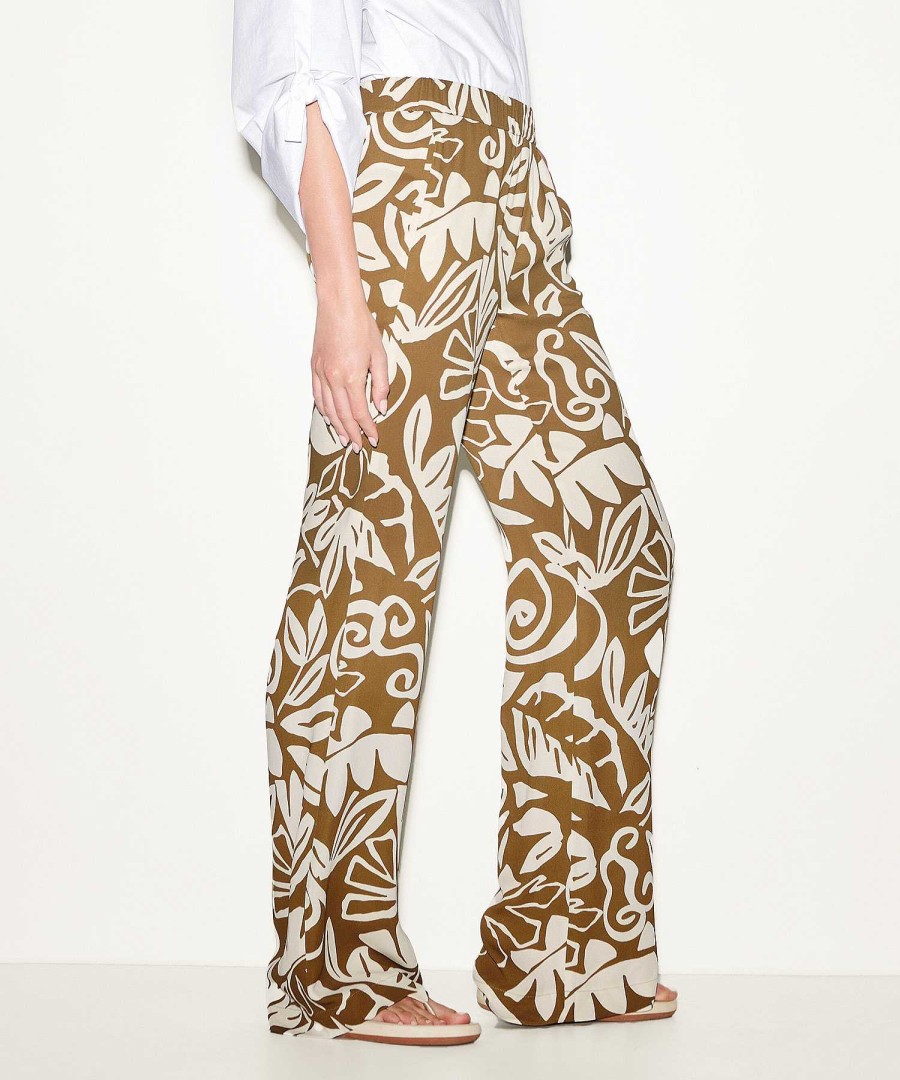 Luisa Cerano Luisa Cerano Palazzo Trousers Leaf Print Hot