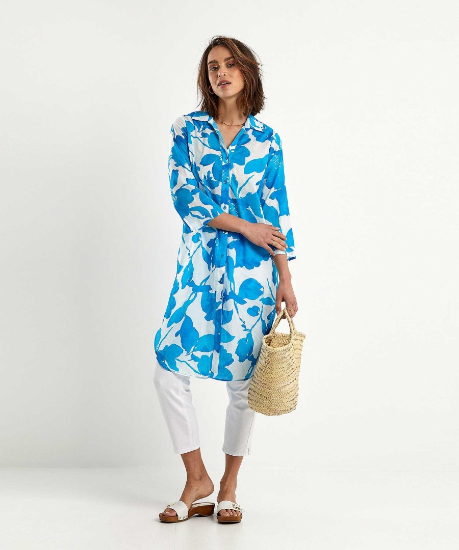 KYRA Kyra Cotton Voile Shirt Dress Flowers Bonnie Online