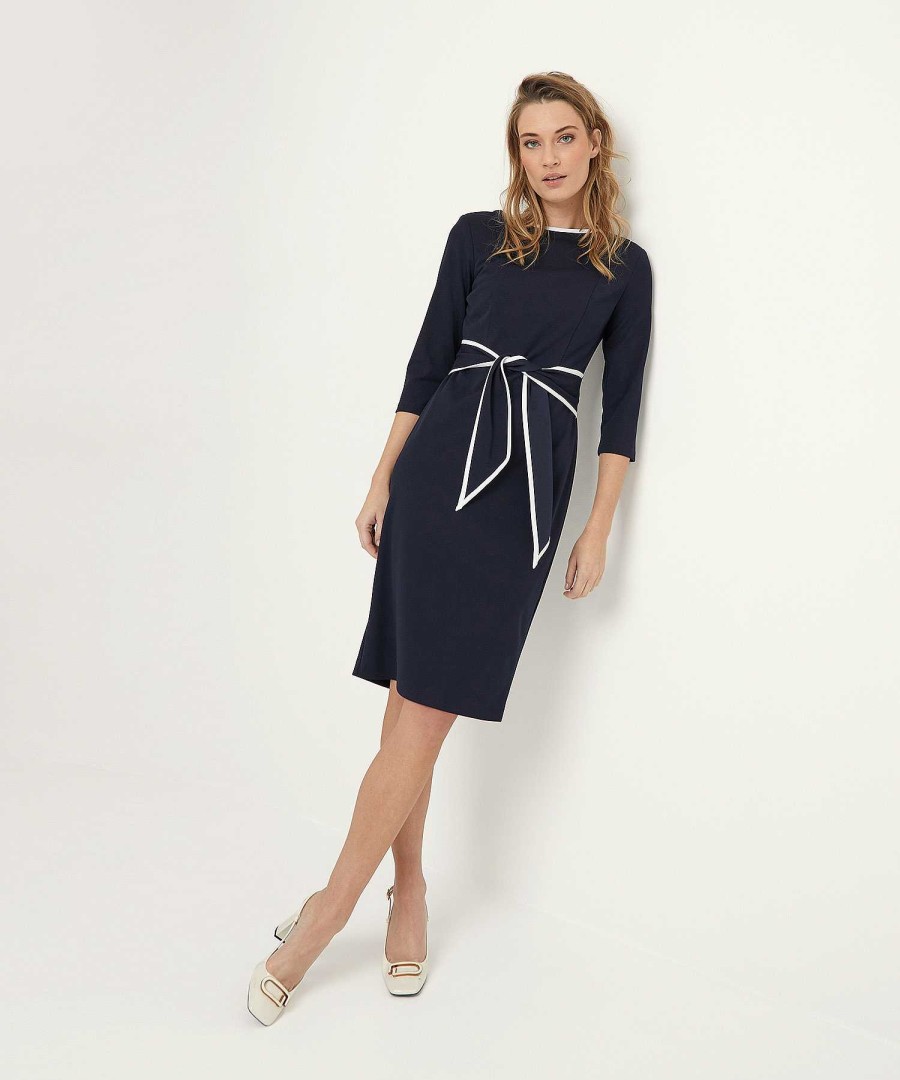 Joseph Ribkoff Joseph Ribkoff Dress With Contrast Piping Wholesale