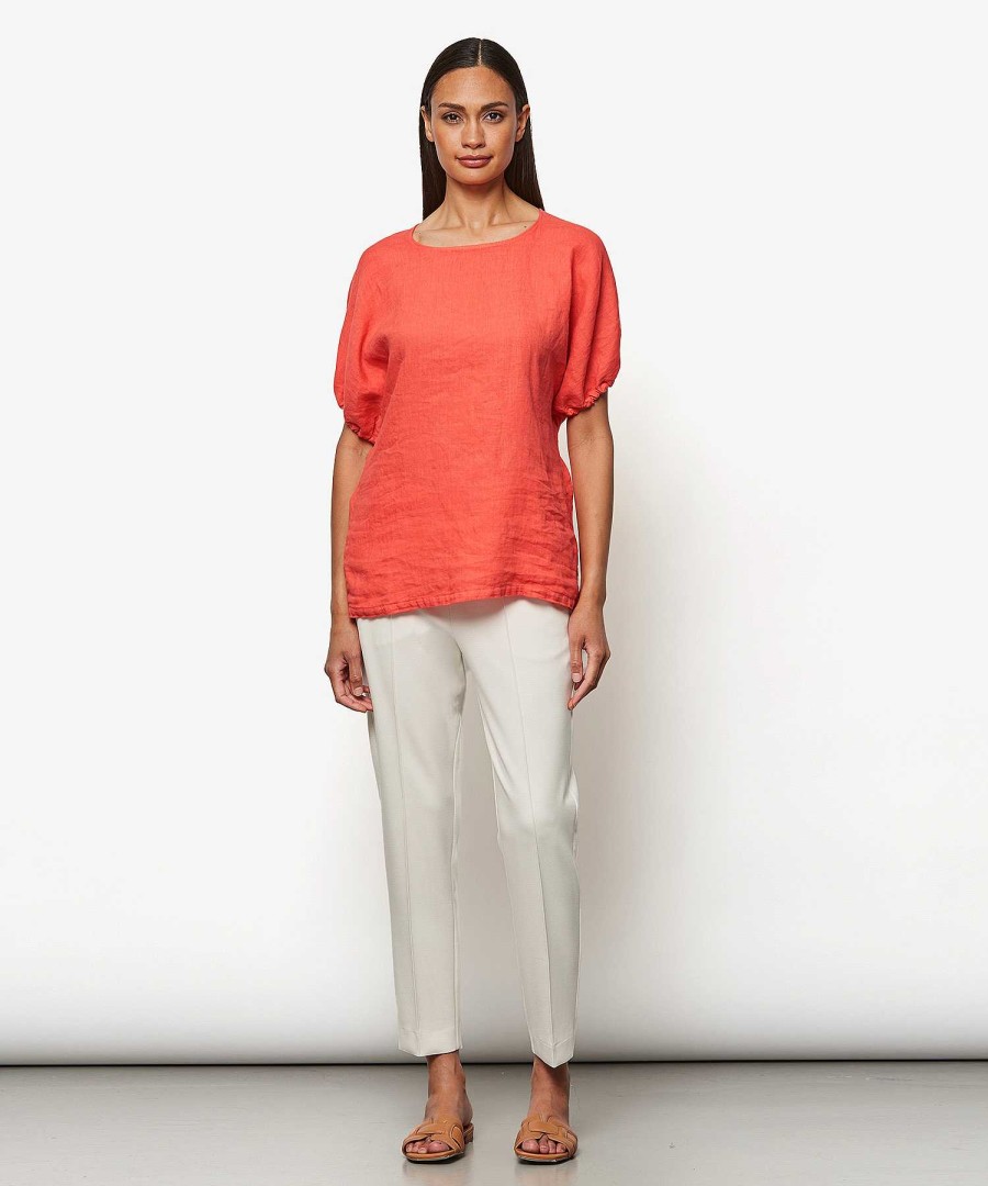 LaSalle Lasalle Linen Top Puff Sleeve Online