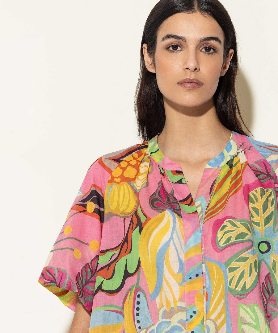 Luisa Cerano Luisa Cerano Blouse Tropical Flower Print New