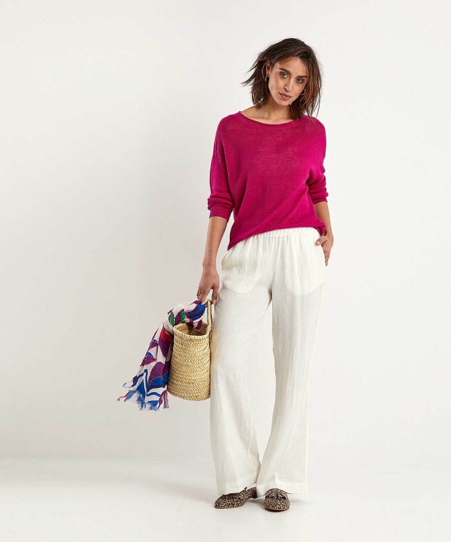 OUI Oui Linen Sweater New