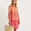 Ana Alcazar Ana Alcazar Mesh Dress Ikat Print Beads New