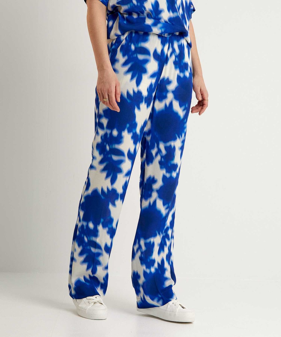 KYRA Kyra Wide Leg Pants Floral Print Iris Wholesale