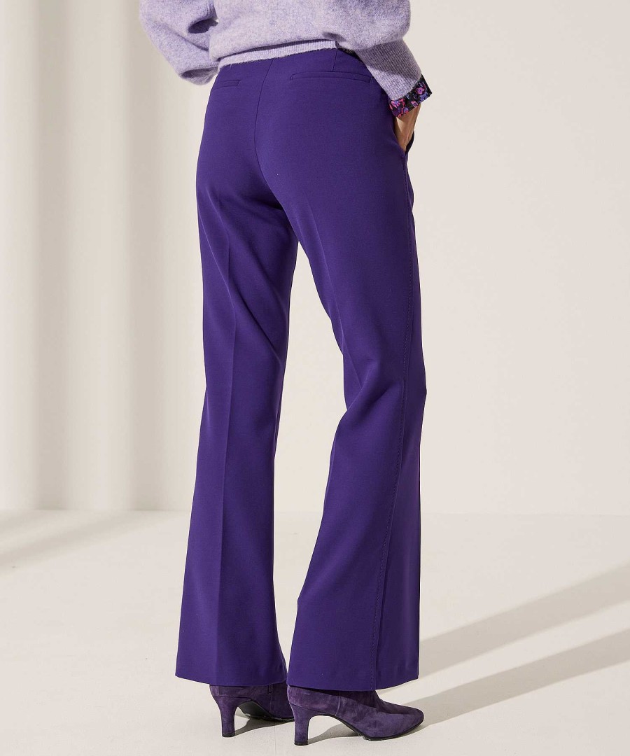 Cambio Cambio Flared Trousers Pintucks Fawn Online