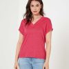 OUI Oui Linen Shirt V-Neck Best