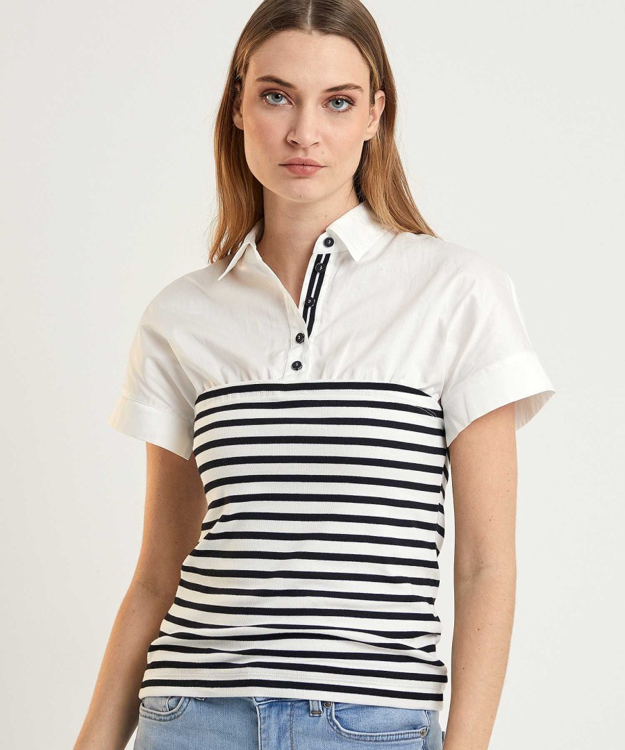 Marc Cain Sports Marc Cain Sports Polo Shirt Blouse Stripes Hot