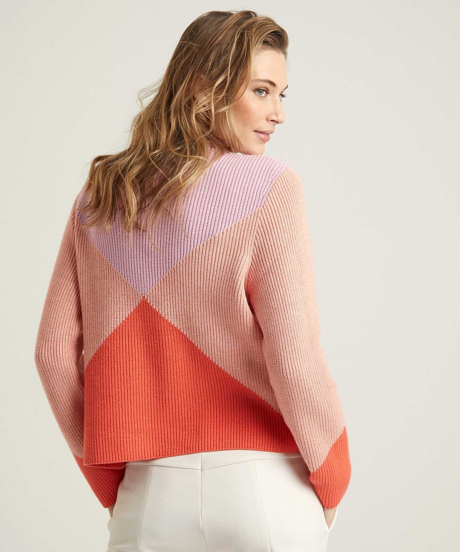 OUI Oui Colorblock Sweater Diagonal Best