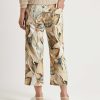 TONI Toni Capri Pants Leaf Print Pia Wide Leg Clearance