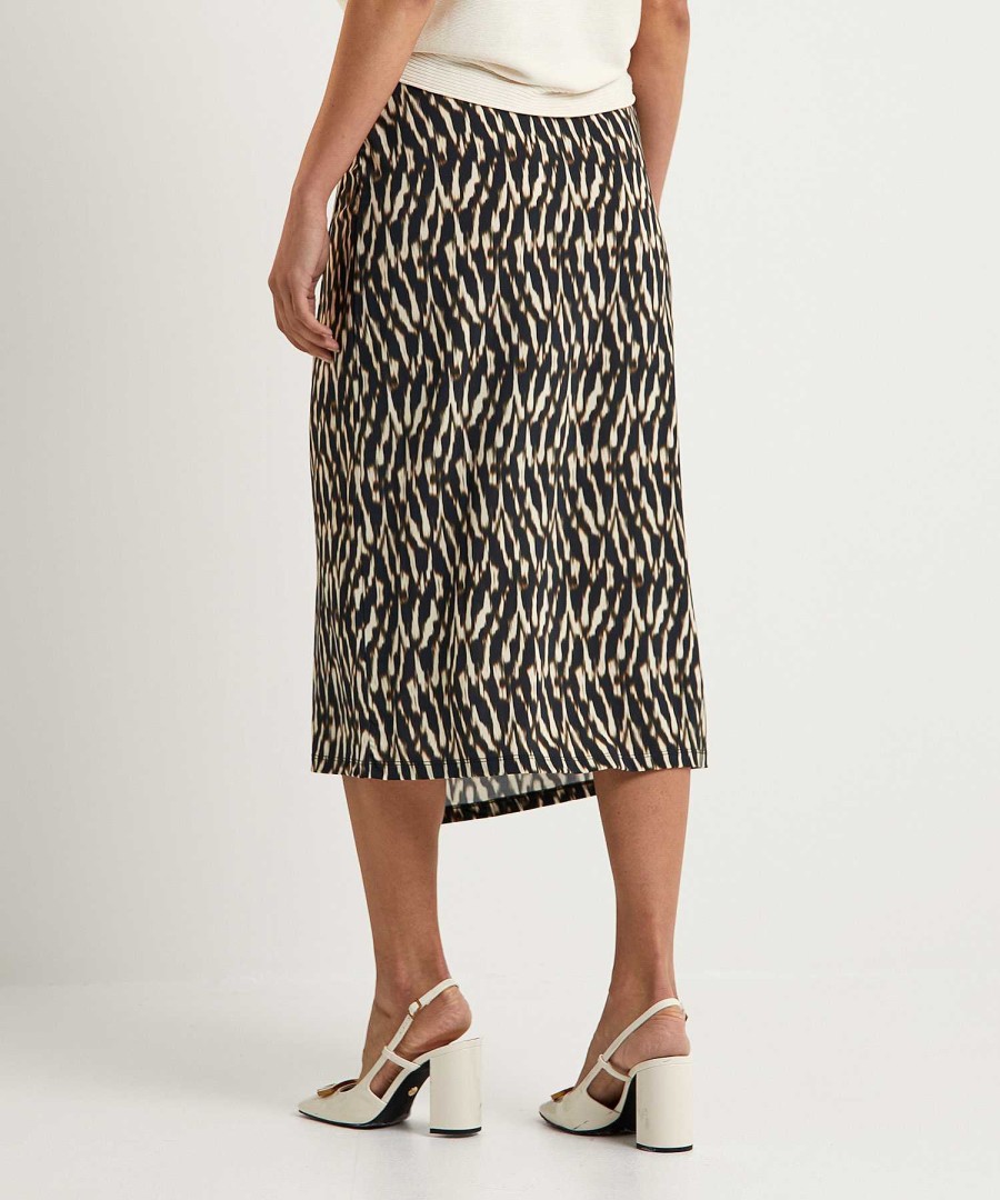 No Man's Land No Man'S Land Slinky Wrap Skirt Blurry Print Online