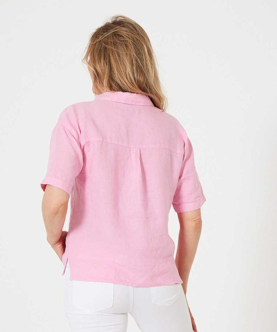 BEONE (FSA) Beone Linen Blouse Short Sleeve Hot