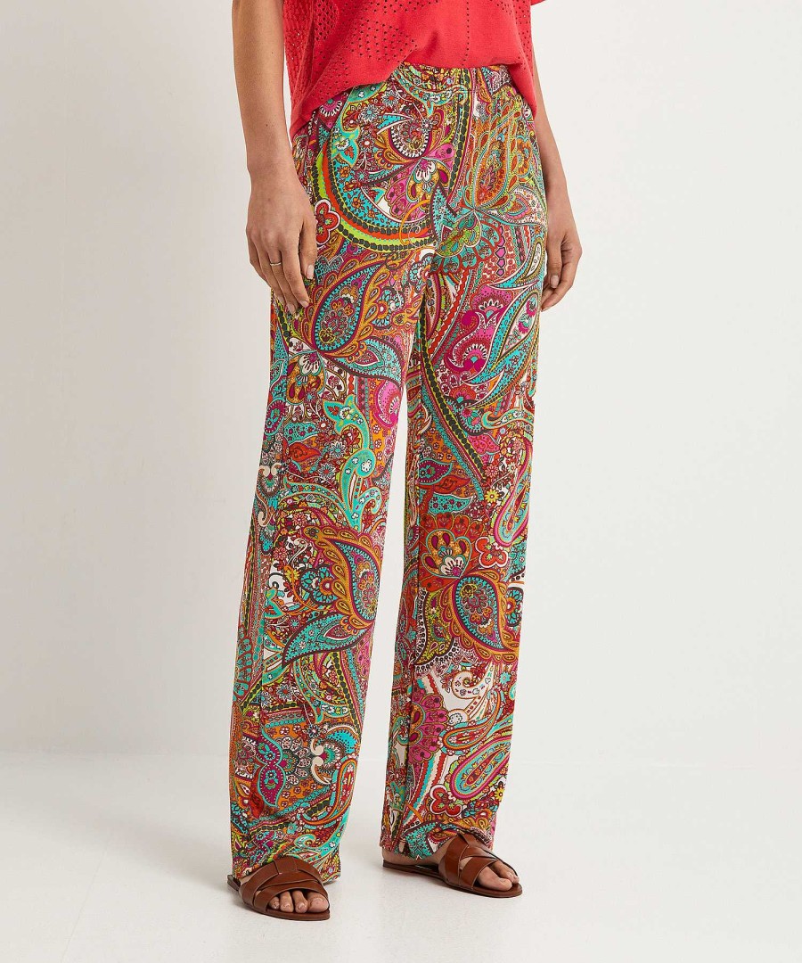 GIULIA E TU Giulia E Tu Slinky Pants Paisley New